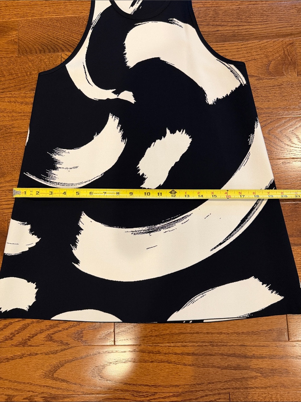 Celine Runway Black and Cream Abstract Brushstroke Tank Dress/Top - Picture 9 of 16